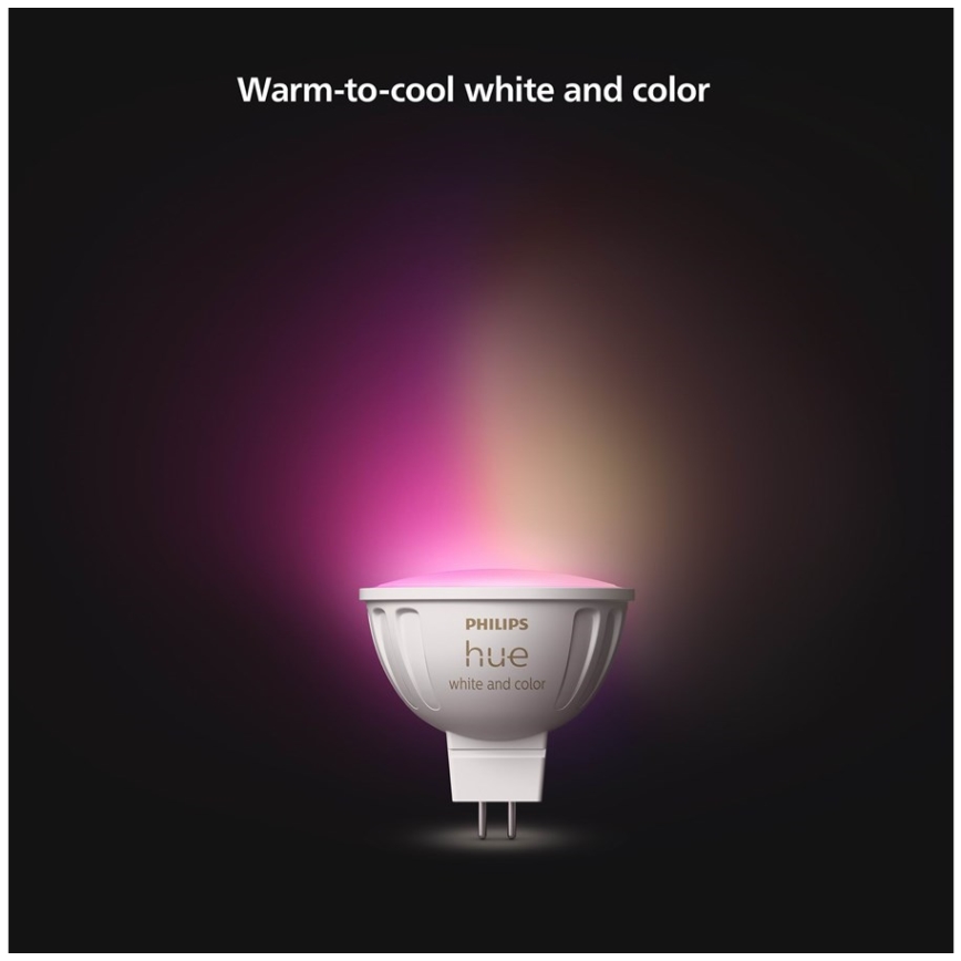 LED RGBW dimmbare Philips Hue White and Color Ambiance GU5,3/MR16/6,3W/12V 2000-6500K Lampe