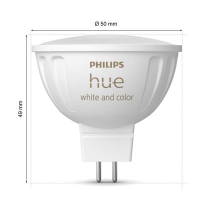 LED RGBW dimmbare Philips Hue White and Color Ambiance GU5,3/MR16/6,3W/12V 2000-6500K Lampe