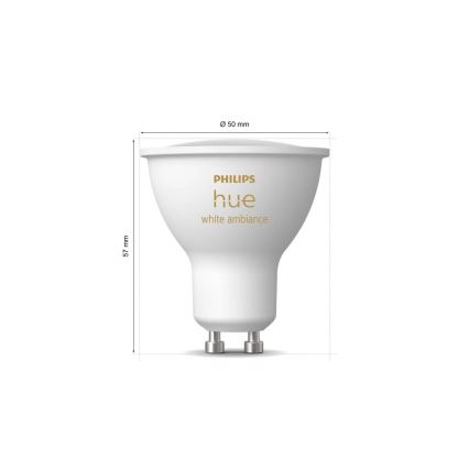 LED-Dimmbar Lampe Philips Hue WHITE AMBIANCE GU10/4,2W/230V 2200-6500K
