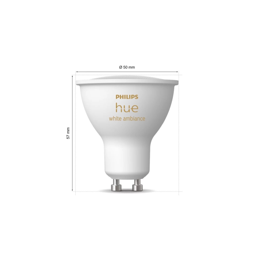 LED-Dimmbar Lampe Philips Hue WHITE AMBIANCE GU10/4,2W/230V 2200-6500K
