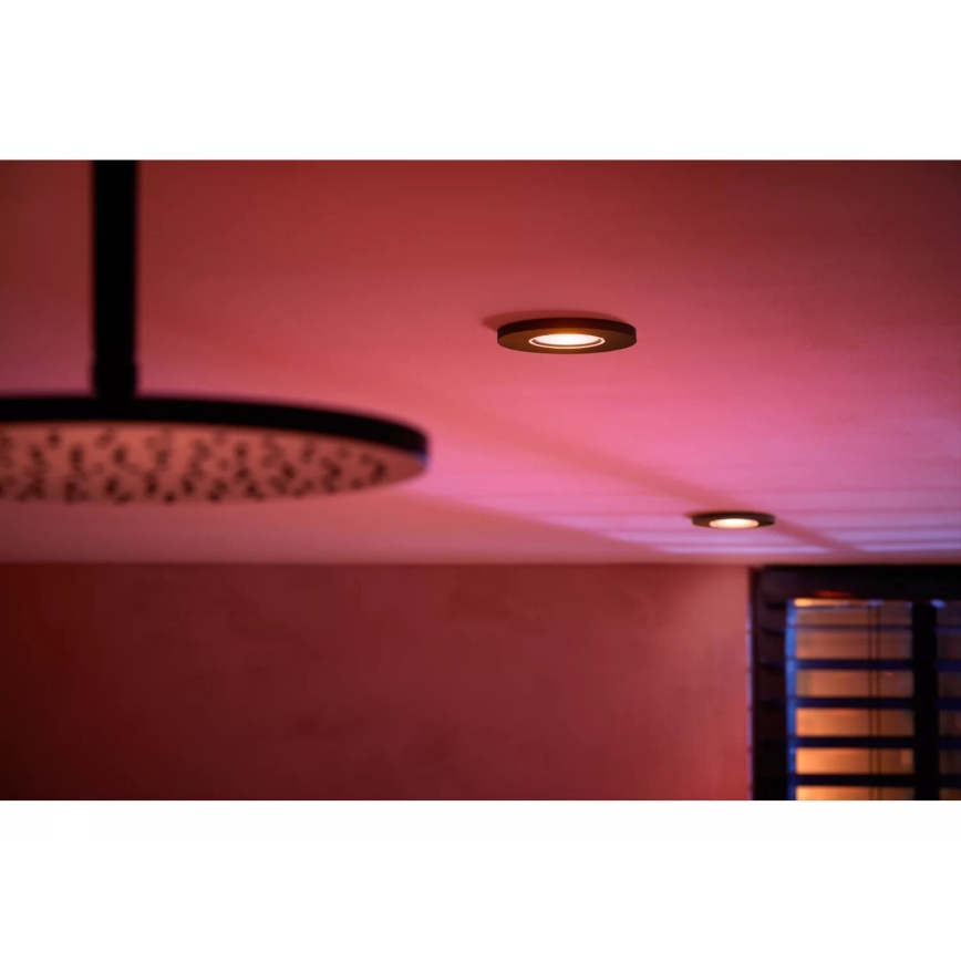Philips - SET 3x dimmbare LED RGBW Badezimmer-Einbauleuchte Hue XAMENTO 1xGU10/4,2W/230V 2000-6500K IP44
