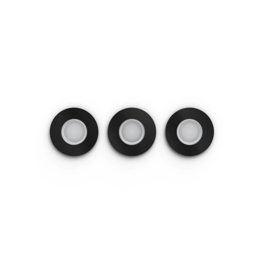 Philips - SET 3x dimmbare LED RGBW Badezimmer-Einbauleuchte Hue XAMENTO 1xGU10/4,2W/230V 2000-6500K IP44