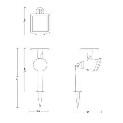 Philips - LED Solarstrahler JIVIX LED/1,4W/3,7V 1800 mAh IP44