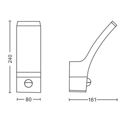 Philips - LED Außenwandleuchte mit Sensor LED/12W/230V 2700K IP44