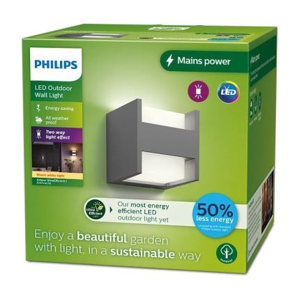 Philips - LED-Outdoor-Wandleuchte ARBOUR LED/3,8W/230V 2700K IP44