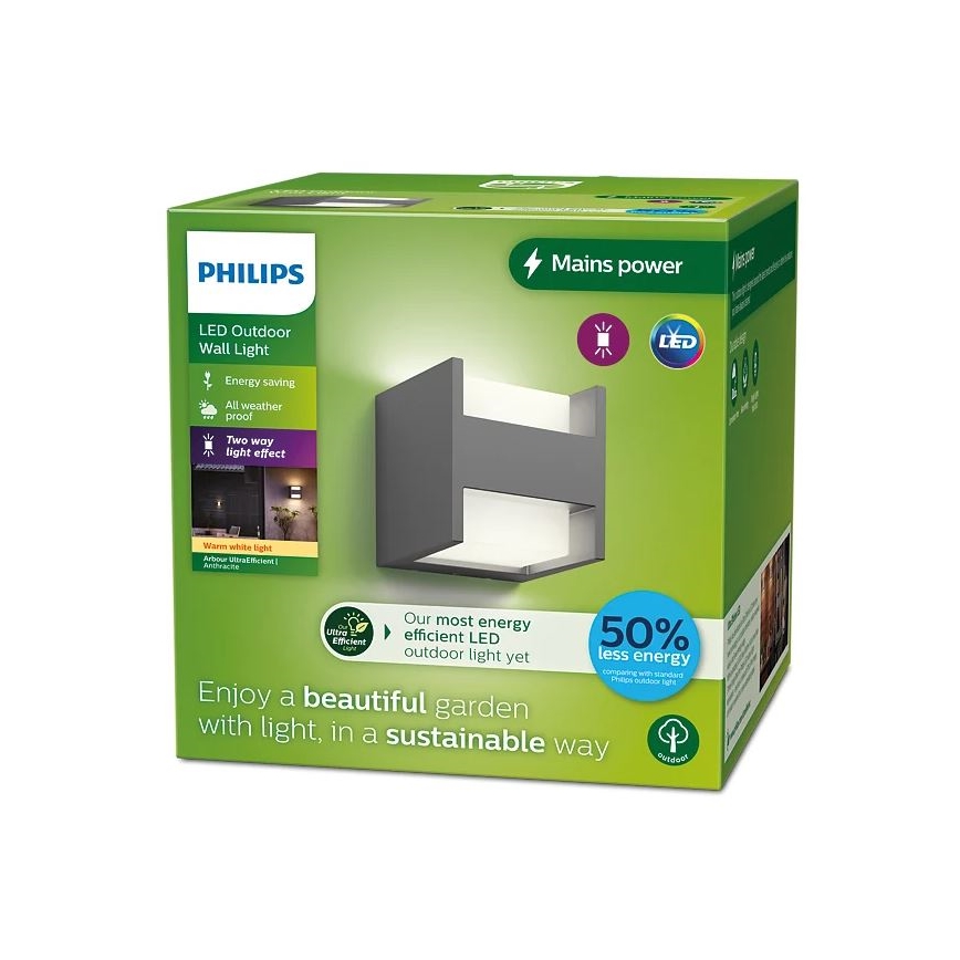 Philips - LED-Outdoor-Wandleuchte ARBOUR LED/3,8W/230V 2700K IP44