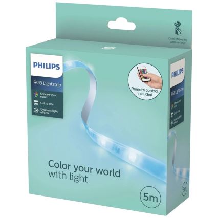 Philips - LED RGBW Dimmbare Strip 5m LED/12W/230V + Fernbedienung