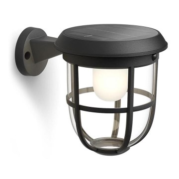 Philips - LED-Solar-Wandleuchte mit Bewegungs- und Dämmerungssensor RADII LED/1,3W/3,7V 2000 mAh 3000K IP44
