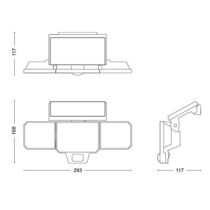 Philips - LED Solar-Wandstrahler mit Bewegungs- und Dämmerungssensor NYSIL 3xLED/8,7W/3,7V 2000 mAh IP65