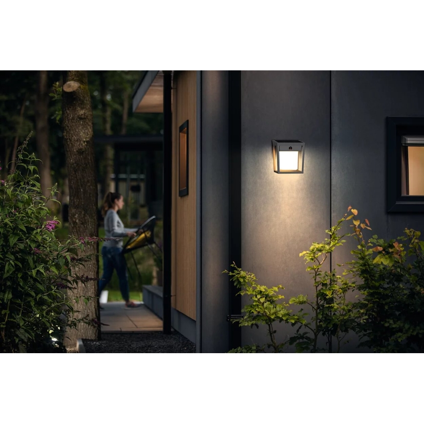 Philips - LED-Solarwandleuchte mit Sensor BLAISE LED/1,5W/3,7V 2600 mAh 3000K IP44