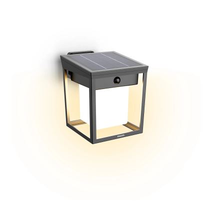 Philips - LED-Solarwandleuchte mit Sensor BLAISE LED/1,5W/3,7V 2600 mAh 3000K IP44
