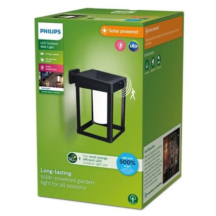Philips - LED-Solarwandleuchte mit Sensor CAMILL LED/1,4W/3,7V 2000 mAh IP44