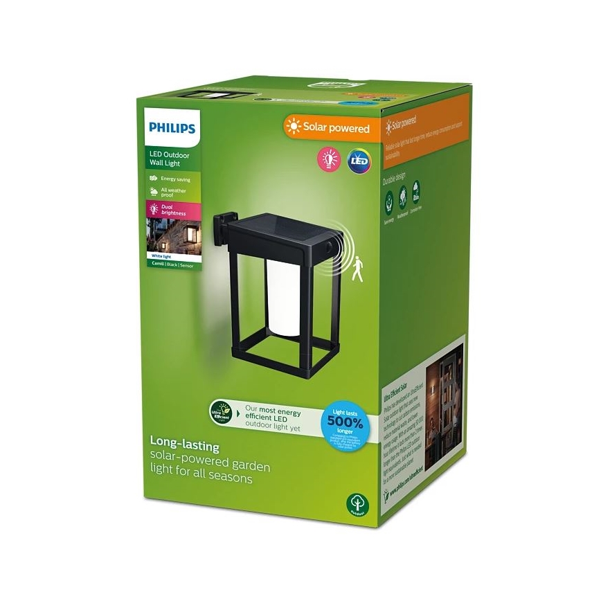 Philips - LED-Solarwandleuchte mit Sensor CAMILL LED/1,4W/3,7V 2000 mAh IP44