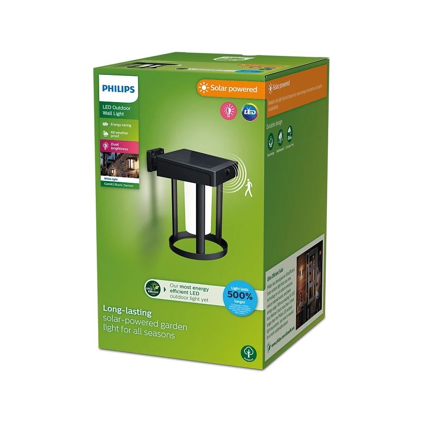 Philips - LED-Solarwandleuchte mit Sensor CAMILL LED/1,4W/3,7V 2000 mAh IP44