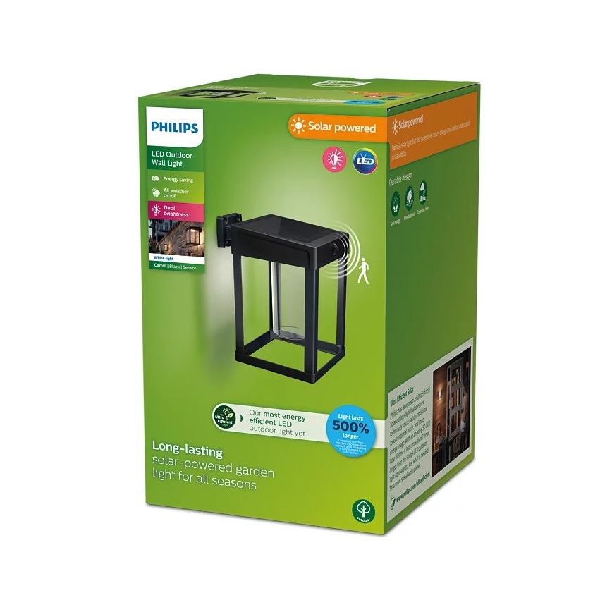 Philips - LED-Solarwandleuchte mit Sensor CAMILL LED/1,4W/3,7V 2000 mAh IP44