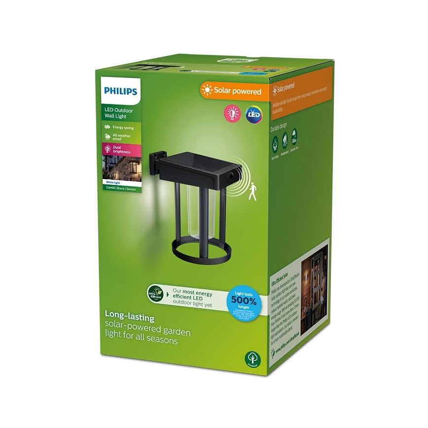 Philips - LED-Solarwandleuchte mit Sensor CAMILL LED/1,4W/3,7V 2000 mAh IP44