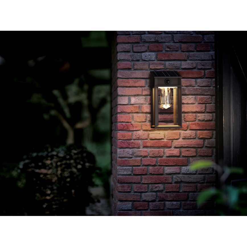 Philips - LED-Solarwandleuchte mit Sensor GERI LED/3,2W/3,7V 2600 mAh 2700K IP44