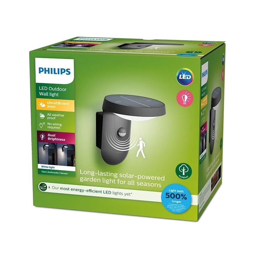 Philips - LED-Solarwandleuchte mit Sensor LED/1,2W/4V 1800 mAh 3000K IP44