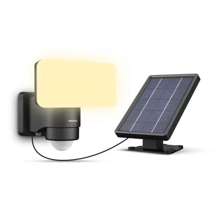 Philips - LED-Solarwandleuchte mit Sensor TYLUS LED/6W/3,7V 2600 mAh 3000K IP44