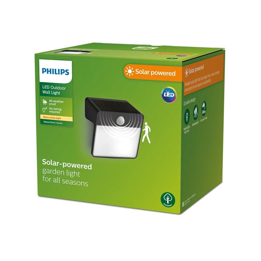 Philips - LED-Solarwandleuchte mit Sensor YARIXA LED/2,2W/3,7V 600 mAh IP44
