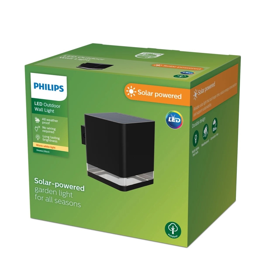 Philips - LED-Solarwandleuchte VIRONA LED/1,8W/3,7V 2600 mAh 2700K IP44