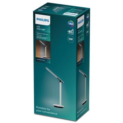 Philips - Dimmbare LED-Tischleuchte mit Touch-Funktion IVORY LED/5W/5V 3000 mAh 2700/3600/5000K CRI 90