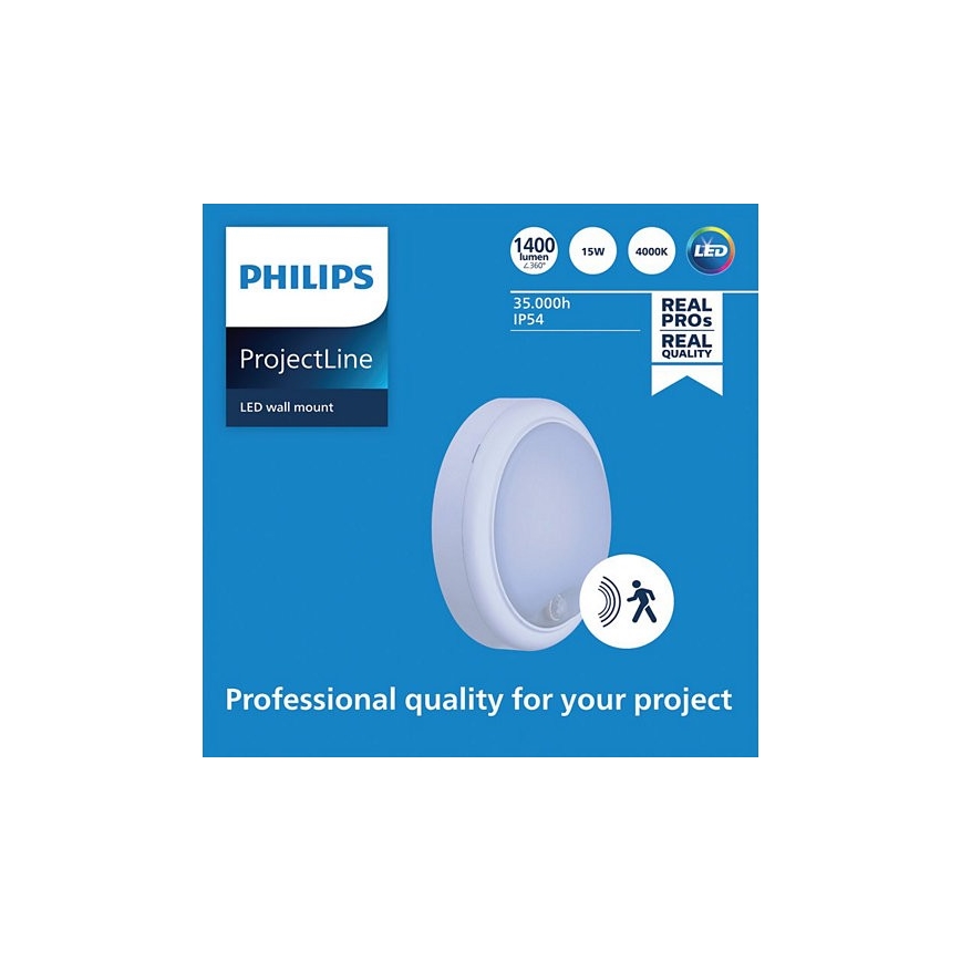 Philips - LED Wandleuchte mit Sensor PROJECTLINE LED/15W/230V IP54