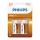 Philips R14L2B/10 - 2 Stück Zinkchlorid-Batterie C LONGLIFE 1,5V 2800mAh