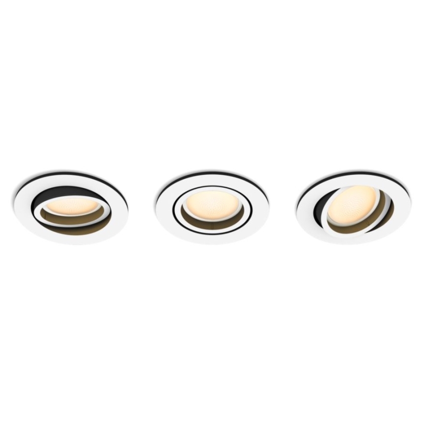 Philips - SET 3x LED dimmbare Einbaulampe Hue MILLISKIN 1xGU10/5,7W/230V 2200-6500K