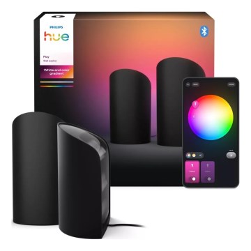 Philips - Set mit 2x dimmbaren LED RGBW-Projektionsleuchten Hue PLAY LED/20W/230V 2000–6500K schwarz