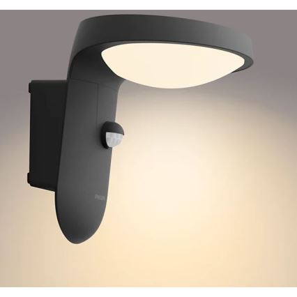 Philips - LED Solar-Wandleuchte mit Bewegungs- und Dämmerungssensor LED/1,2W/4V 1800 mAh 3000K IP44