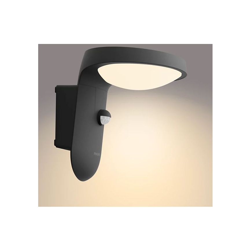 Philips - LED Solar-Wandleuchte mit Bewegungs- und Dämmerungssensor LED/1,2W/4V 1800 mAh 3000K IP44