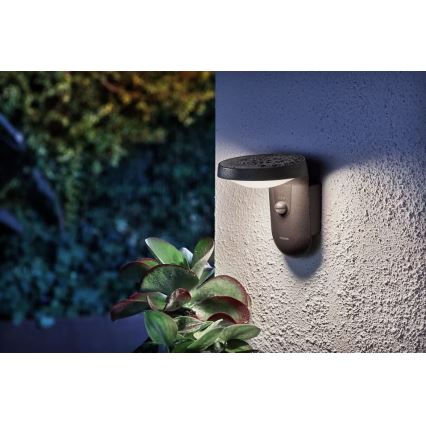 Philips - LED Außenwandleuchte mit Sensor LED/9W/230V 4000K IP44