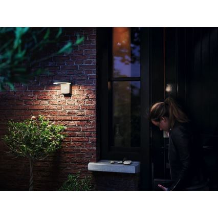 Philips - LED Solar-Wandleuchte mit Bewegungs- und Dämmerungssensor ZONAL LED/1,3W/3,7V 2500 mAh IP44