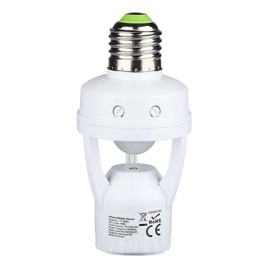 PIR-Sensor für E27-Glühbirne Weiß