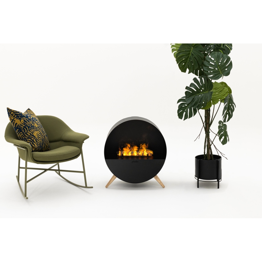 Planika - Wasserdampf-Kamin mit Fernbedienung 72,9x65,3 cm 125W/230V schwarz