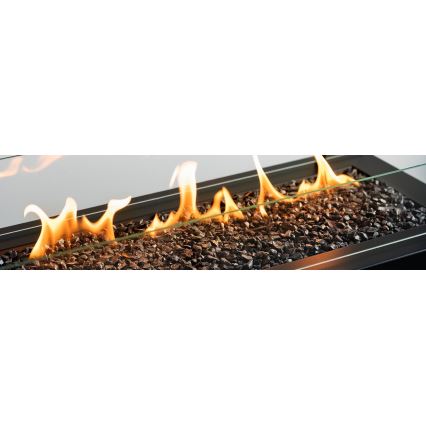 Planika - Outdoor-Gaskamin 41,4x69,8 cm 10kW 1xAAA schwarz + Schutzabdeckung