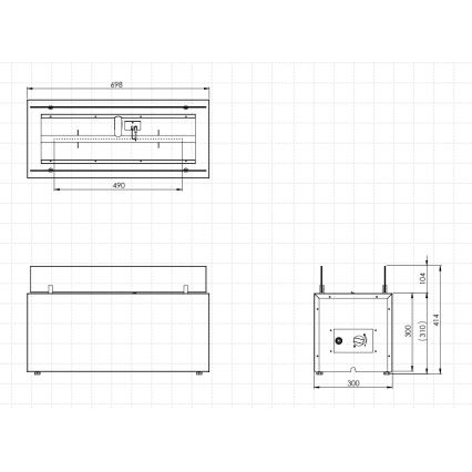 Planika - Outdoor-Gaskamin 41,4x69,8 cm 10kW 1xAAA schwarz + Schutzabdeckung
