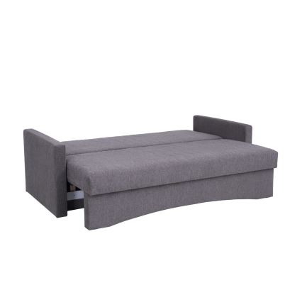Gepolstertes Schlafsofa für den täglichen Gebrauch, 3-Sitzer mit Armlehnen PAUL, grau