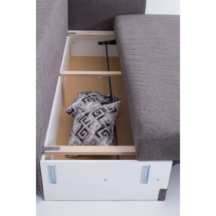 Gepolstertes Schlafsofa für den täglichen Gebrauch, 3-Sitzer mit Armlehnen PAUL, grau
