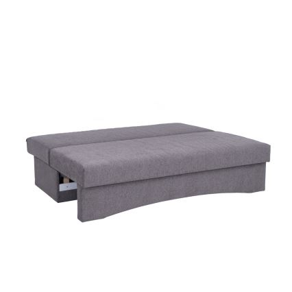 Gepolstertes, ausklappbares Dreisitzer-Sofa ohne Armlehnen PAUL in Grau, ideal für den täglichen Gebrauch als Schlafgelegenheit