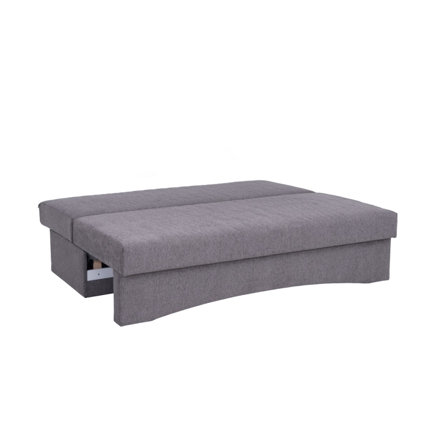 Gepolstertes, ausklappbares Dreisitzer-Sofa ohne Armlehnen PAUL in Grau, ideal für den täglichen Gebrauch als Schlafgelegenheit