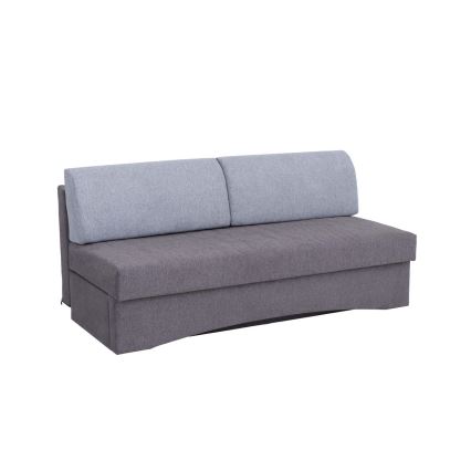 Gepolstertes, ausklappbares Dreisitzer-Sofa ohne Armlehnen PAUL in Grau, ideal für den täglichen Gebrauch als Schlafgelegenheit