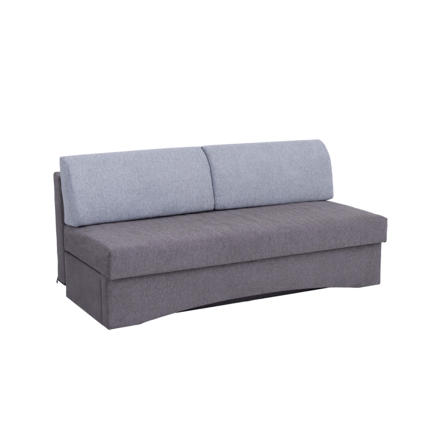 Gepolstertes, ausklappbares Dreisitzer-Sofa ohne Armlehnen PAUL in Grau, ideal für den täglichen Gebrauch als Schlafgelegenheit