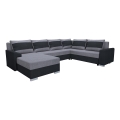 Polsterbare universelle U-förmige Schlafcouch OXFORD schwarz/grau