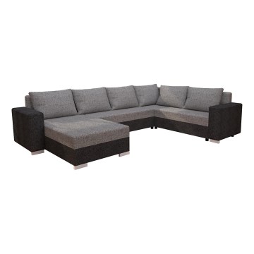 Polsterbare universelle U-förmige Schlafcouch YORK in Braun/Beige