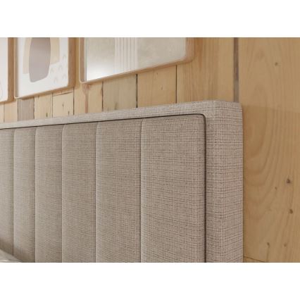 Polsterbett mit Matratzen und Topper sowie Stauraum ALICIA 180x200 cm Beige