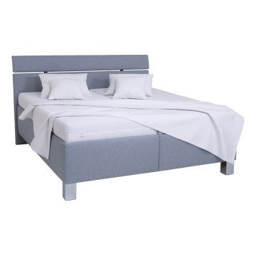 Polsterbett ALIS 160 x 200 cm – mit Stauraum, ohne Matratze, hellgrau