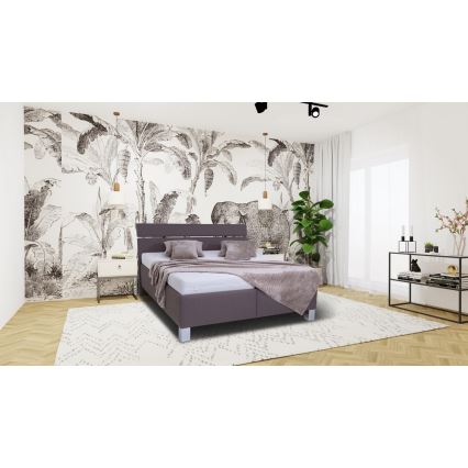Polsterbett mit Matratze und Stauraum ALIS 180x200 cm Braun