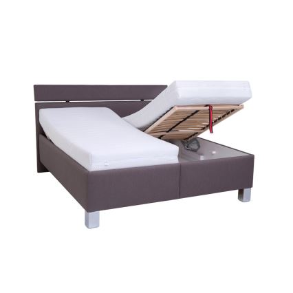 Polsterbett mit Matratze und Stauraum ALIS 180x200 cm Braun